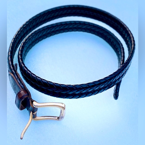 Fossil Men's Black Braided Leather Belt  Size 36 - Picture 3 of 12